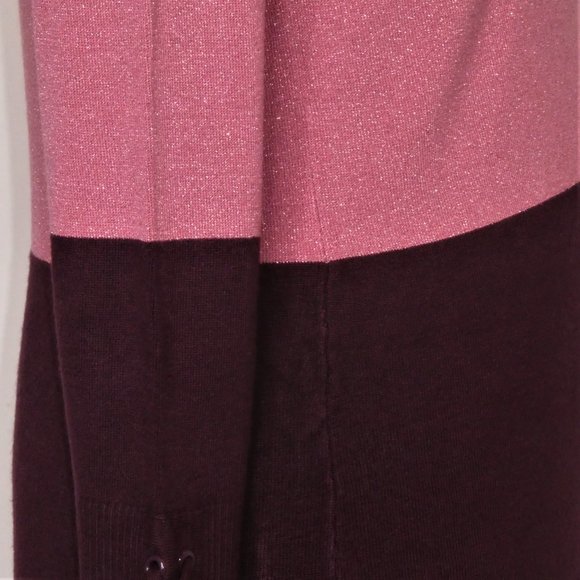 Ricki's Three Tone Pink / Burgundy/ Peach, boat neck Rayon blend sweate… - Picture 7 of 12